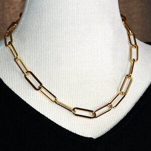 BaubleBar Gold Paperclip Necklace - Adjustable